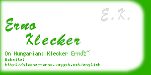 erno klecker business card